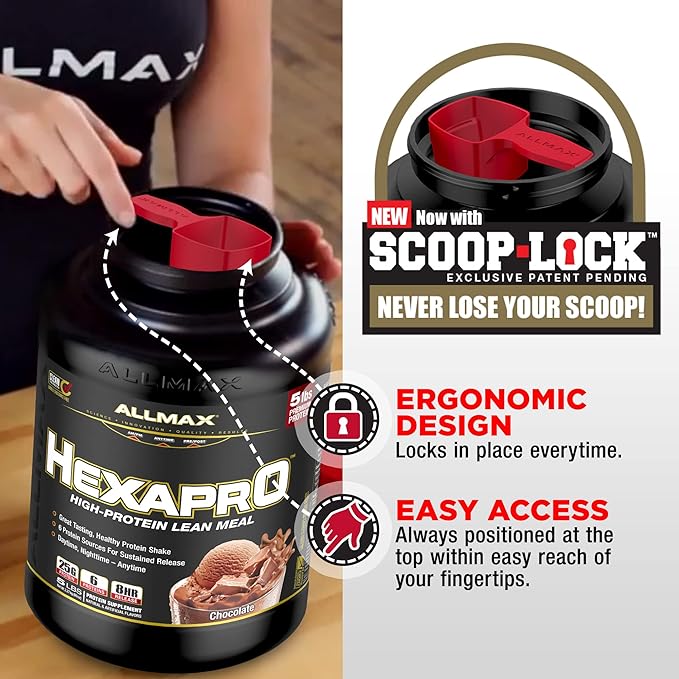 ALLMAX Nutrition HEXAPRO, French Vanilla - 5 lb - 25 Grams of Protein Per Serving - 8-Hour Sustained Release - Zero Sugar - 52 Servings