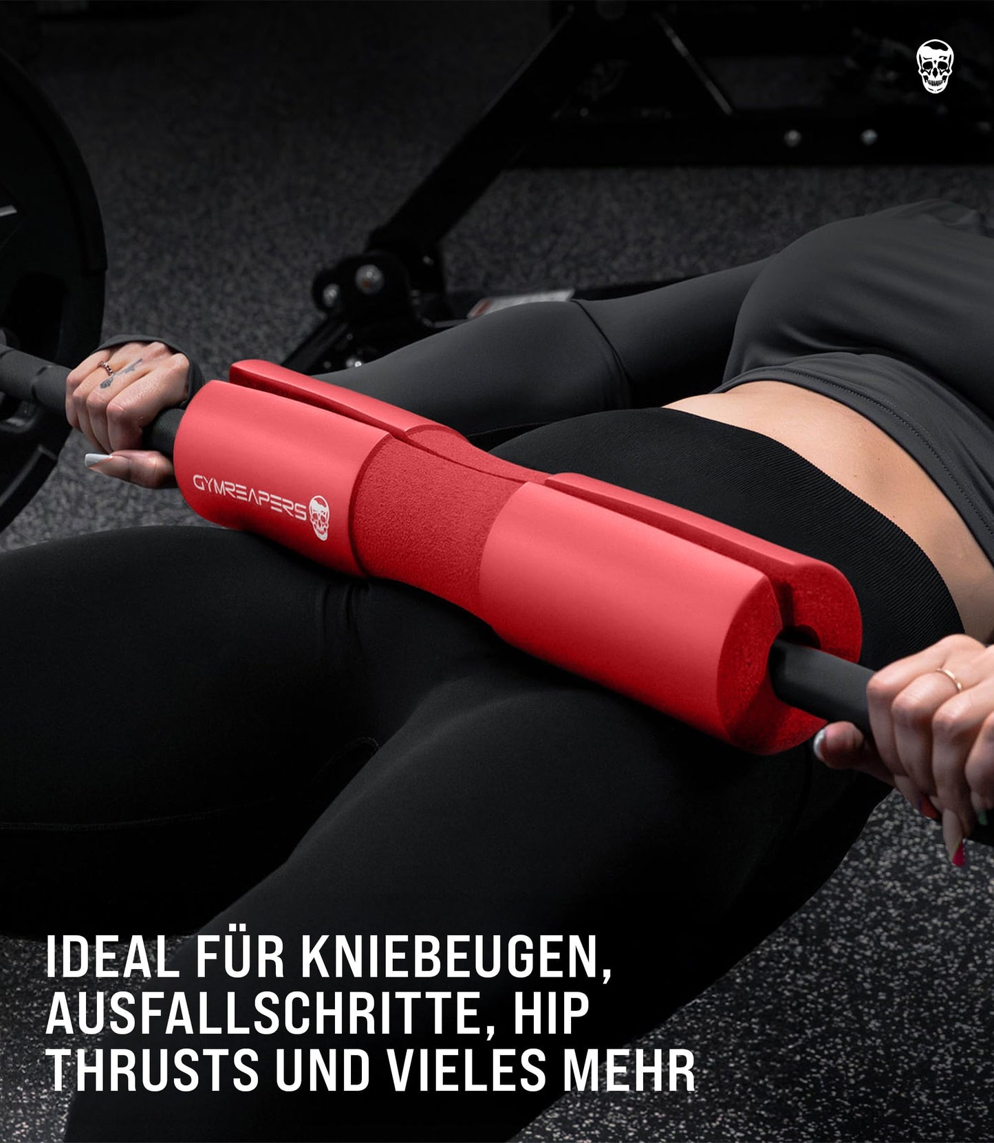 Gymreapers Barbell Squat Pad - Protective Bridge Pad For Hip Thrust, Squats, Lunges - Hip Support, Neck Protection For Bar (Red)