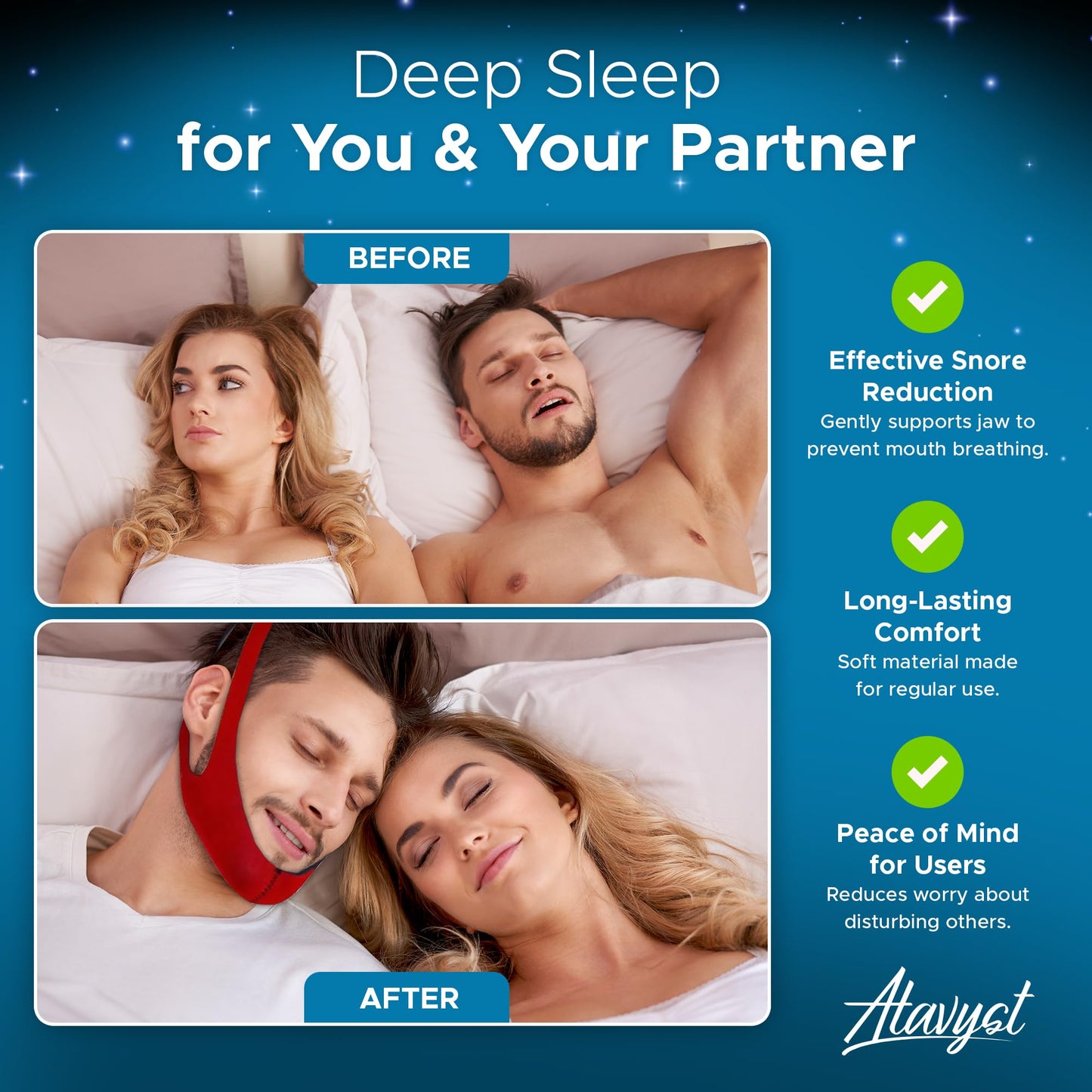 Ruby Style - Chin Strap for Sleeping - Chin Strap for CPAP Users - Keep Mouth Closed While Sleeping - Anti Snoring Chin Strap for Men and Women - Snore Stopper - Snoring Solution -Sleep Aid