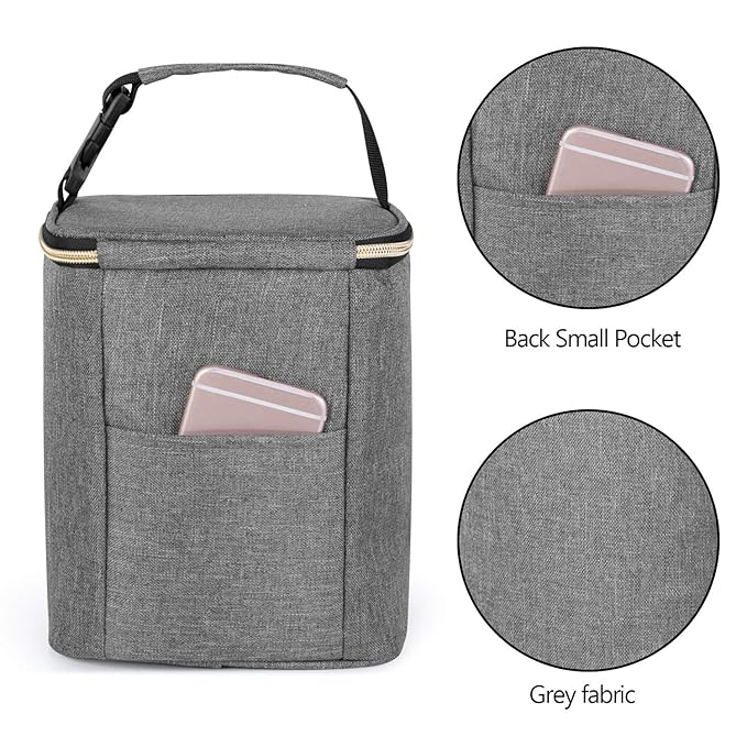 Teamoy Breastmilk Cooler Bag, Baby Bottles Bag for up to 4 Large 9 Ounce Bottles, Perfect for Working Mom Mother, (Bag ONLY), Gray