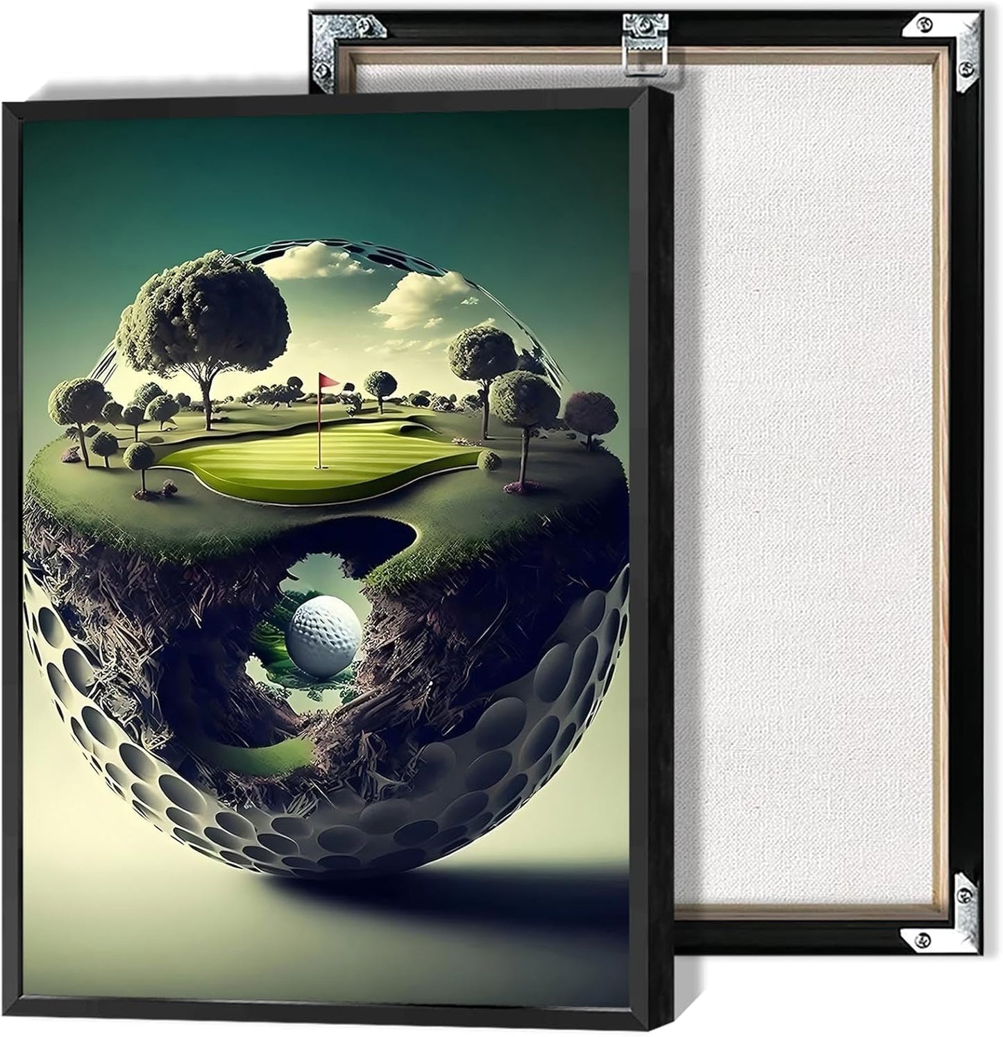 Funny Golf Course Poster Golf Landscape Canvas Wall Art Unique Sport Scenery Artwork Picture Prints Painting For Living Room Bedroom Office Wall Decor 16x24in Wframed