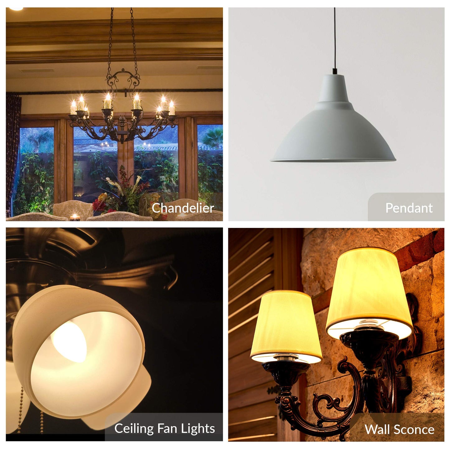 Simba Lighting Candelabra Flame Tip Clear Ca10 40W E12 Base (12 Pack) Decorative Incandescent Light Bulbs 120V For Chandeliers  Ceiling Fan Lights  Pendants  Wall Sconces  Dimmable  Warm White 2700K