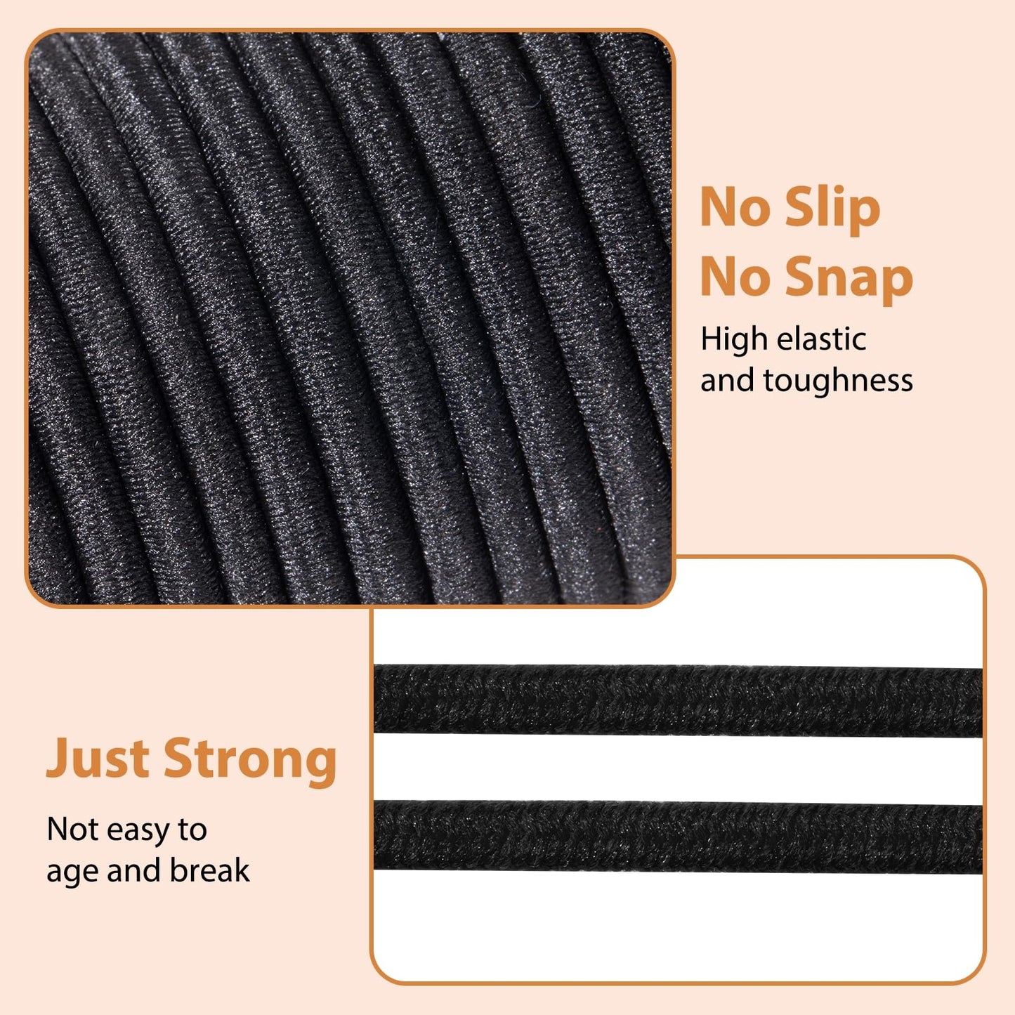 Amifiy Black Hair Ties No Damage, Organic Ponytail Holders Hair Accessories for Women & Men, 4mm Hair Elastics Fits All Hair Typ