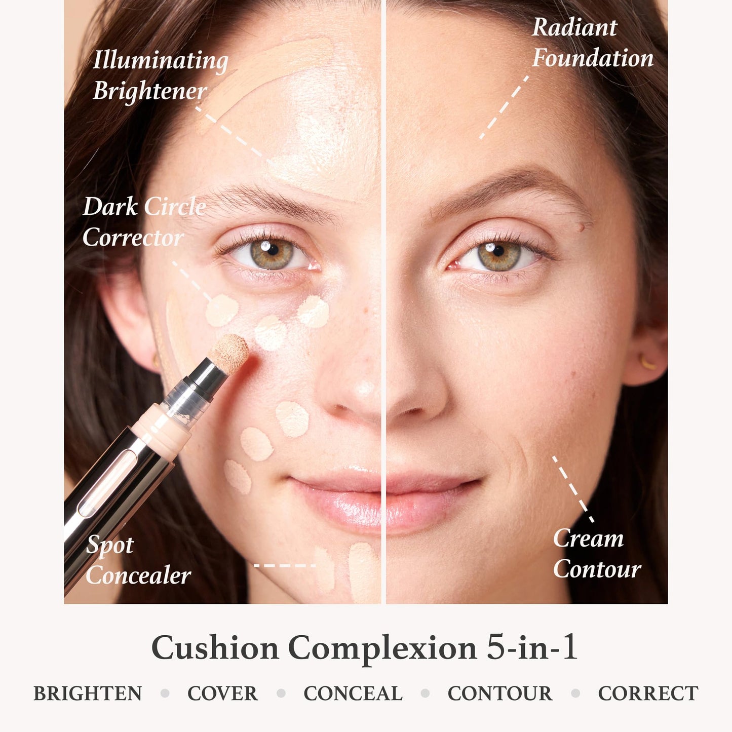 Julep Cushion Complexion Concealer & Corrector Stick -220 Sand - Infused with Turmeric & Hyaluronic Acid - Medium Coverage - Nat