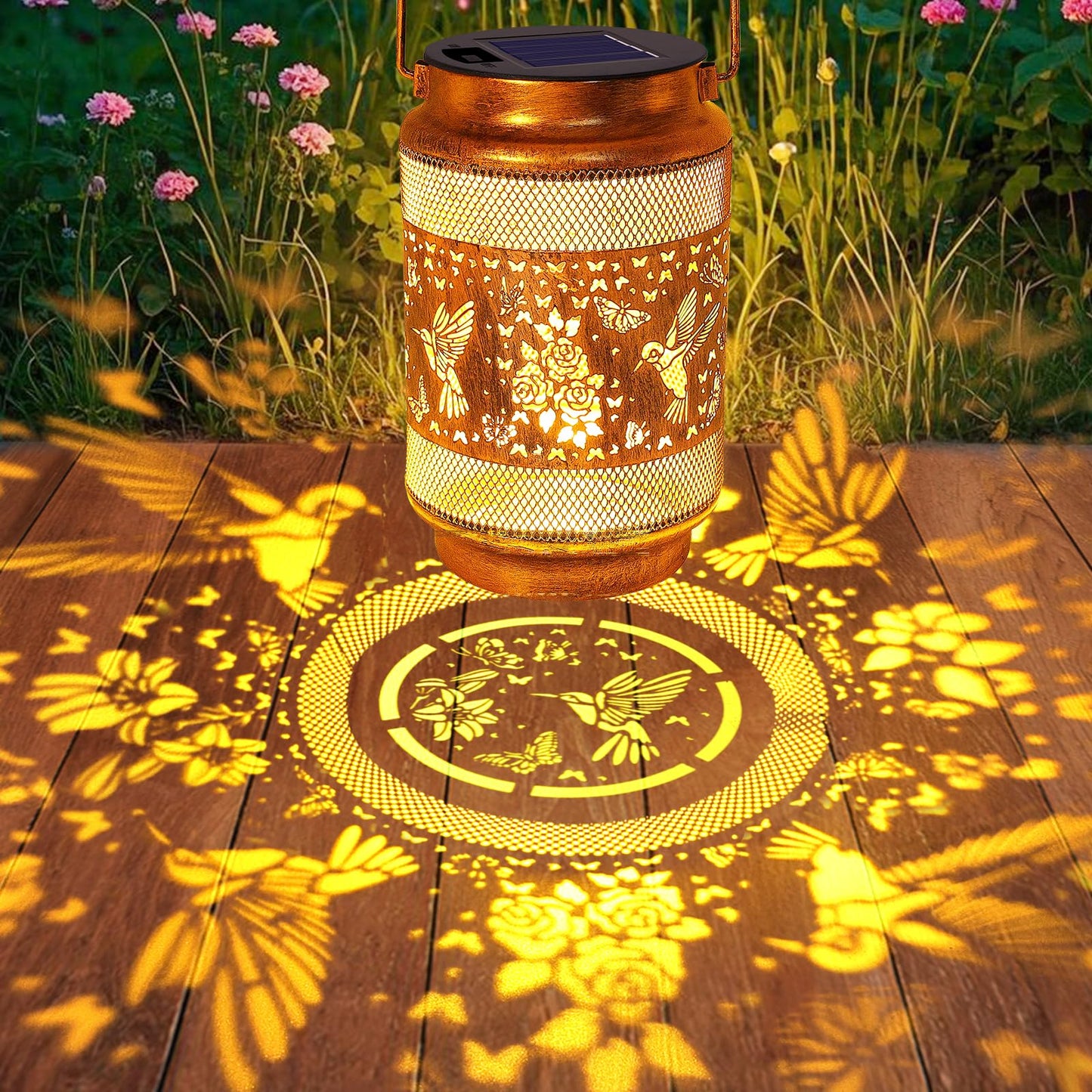 2 Pack Hummingbird Solar Lanterns Outdoor Waterproof Solar Garden Decor  Birthday Gifts For Christmas Women Mom Grandma  Metal Hanging Lights With Shepherd Hook For Yard Patio Pathway Backyard Porch