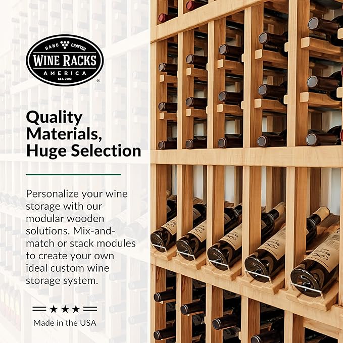 Wine Racks America Living Series Table Top Wine Rack - Durable and Modular Wine Storage System, Pine Unstained - Holds 24 Bottles