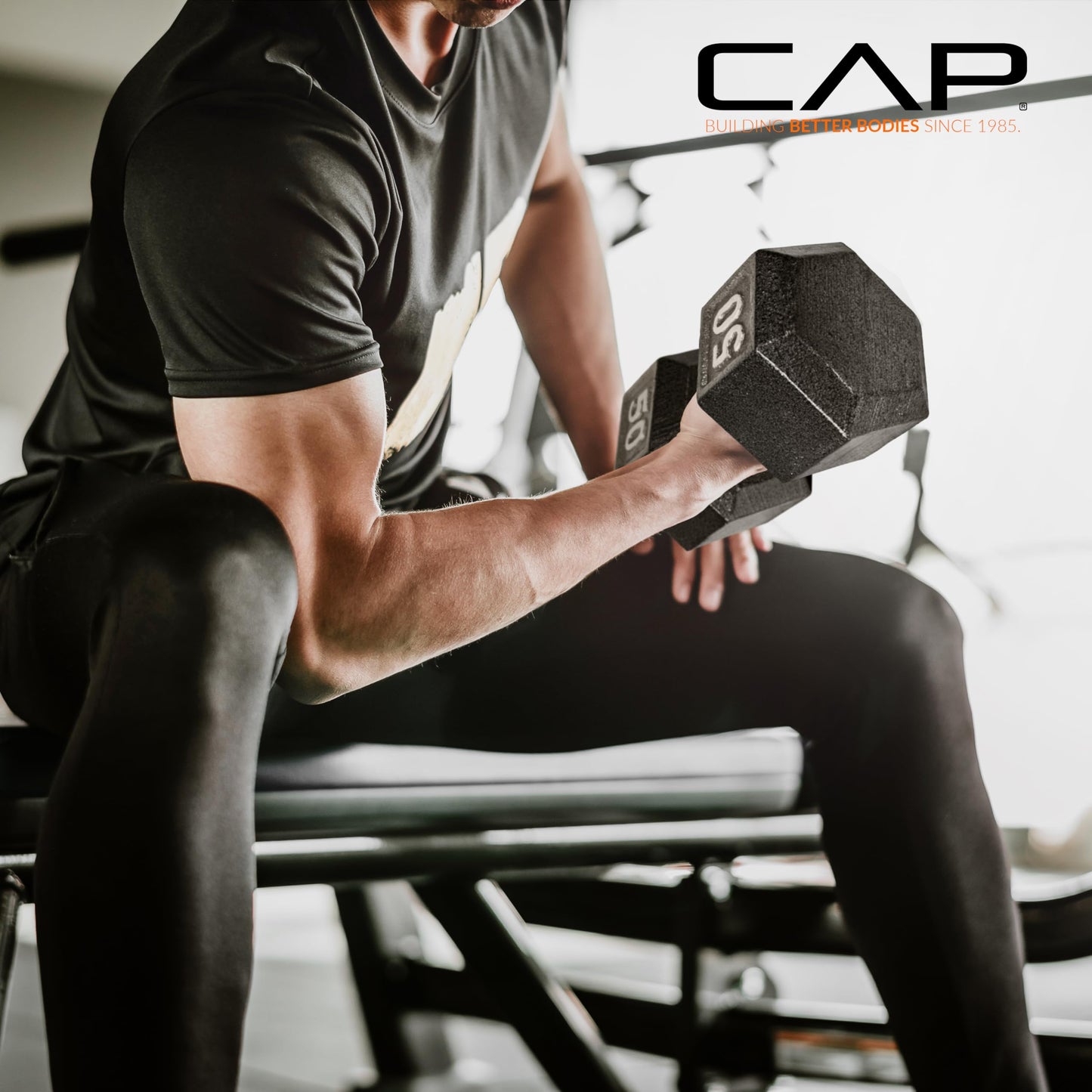 CAP Barbell Cast Iron Hex Dumbbell, Black, Single, 10 lb