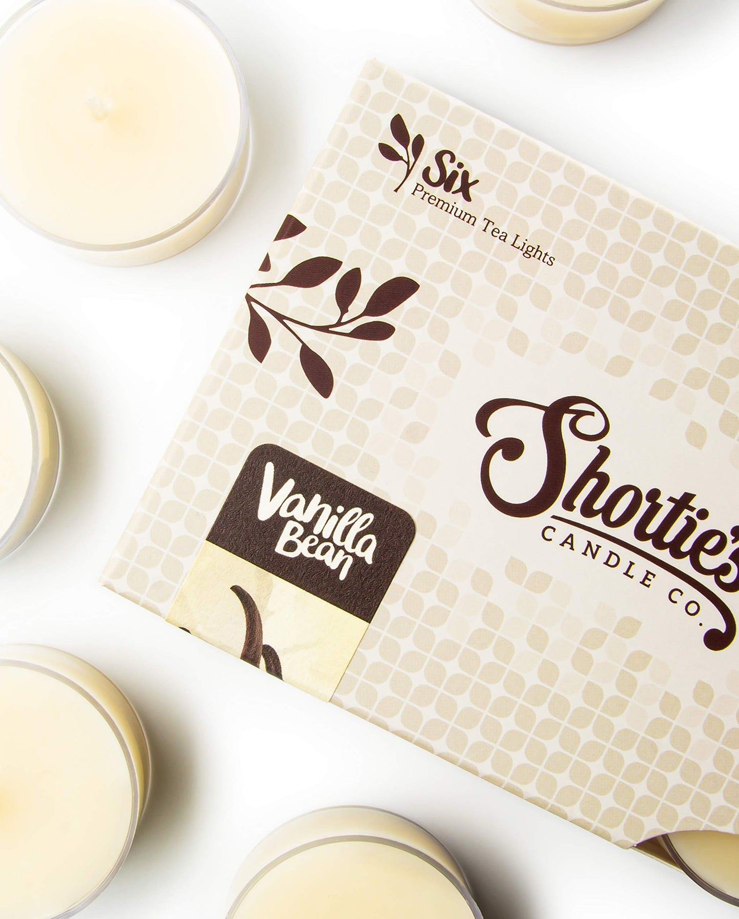 ShortieS Candle Company Vanilla Bean Tealight Candles - 24 Highly Scented Beige Tea Lights - Made In The Usa - Model 46128