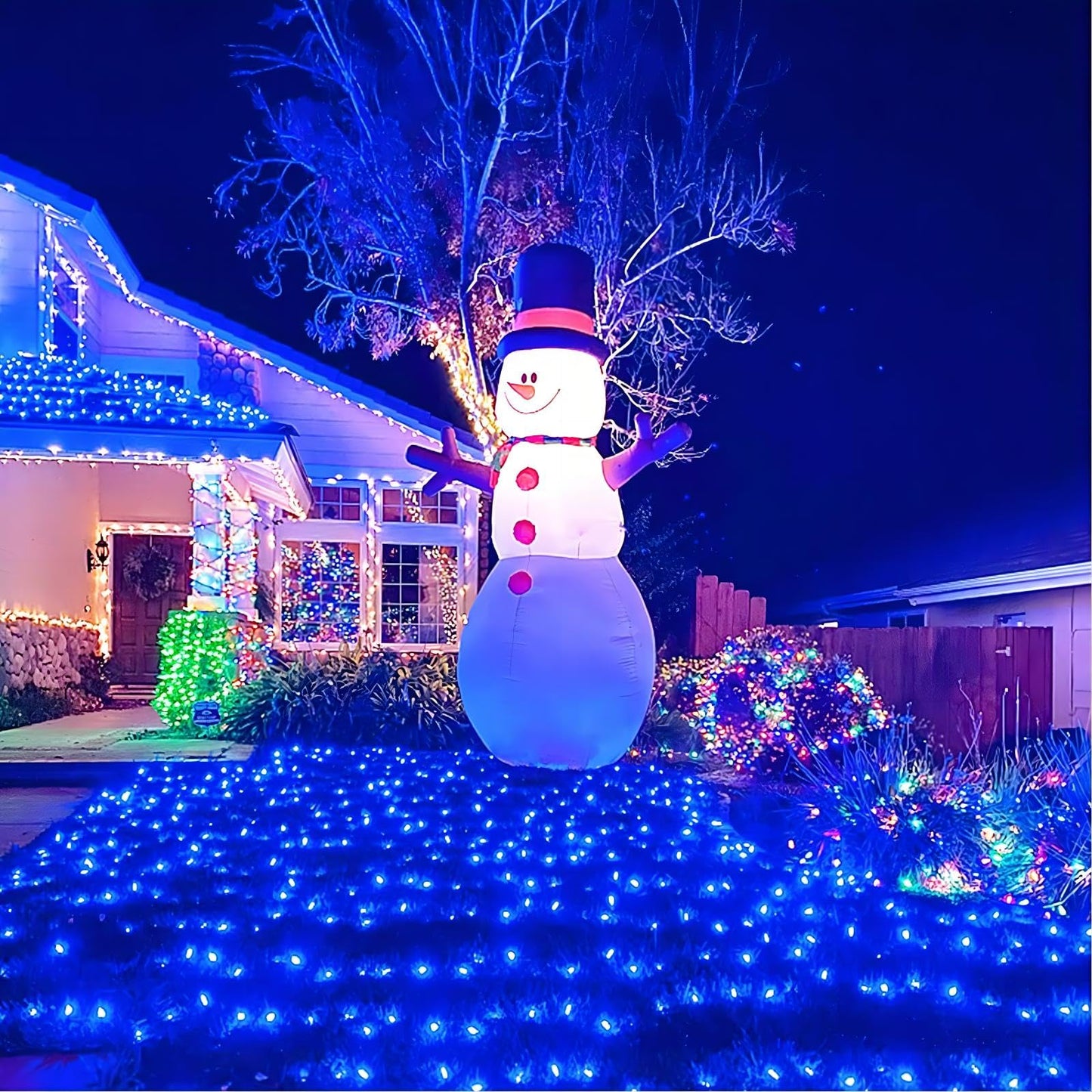 Yeguo 165Ft 500 Led Blue Christmas Lights Outdoor Waterproof  Green Wire String Lights Indoor  8 Modes Twinkle Tree Lights Plug In With Memory Timer For Holiday Festival Xmas