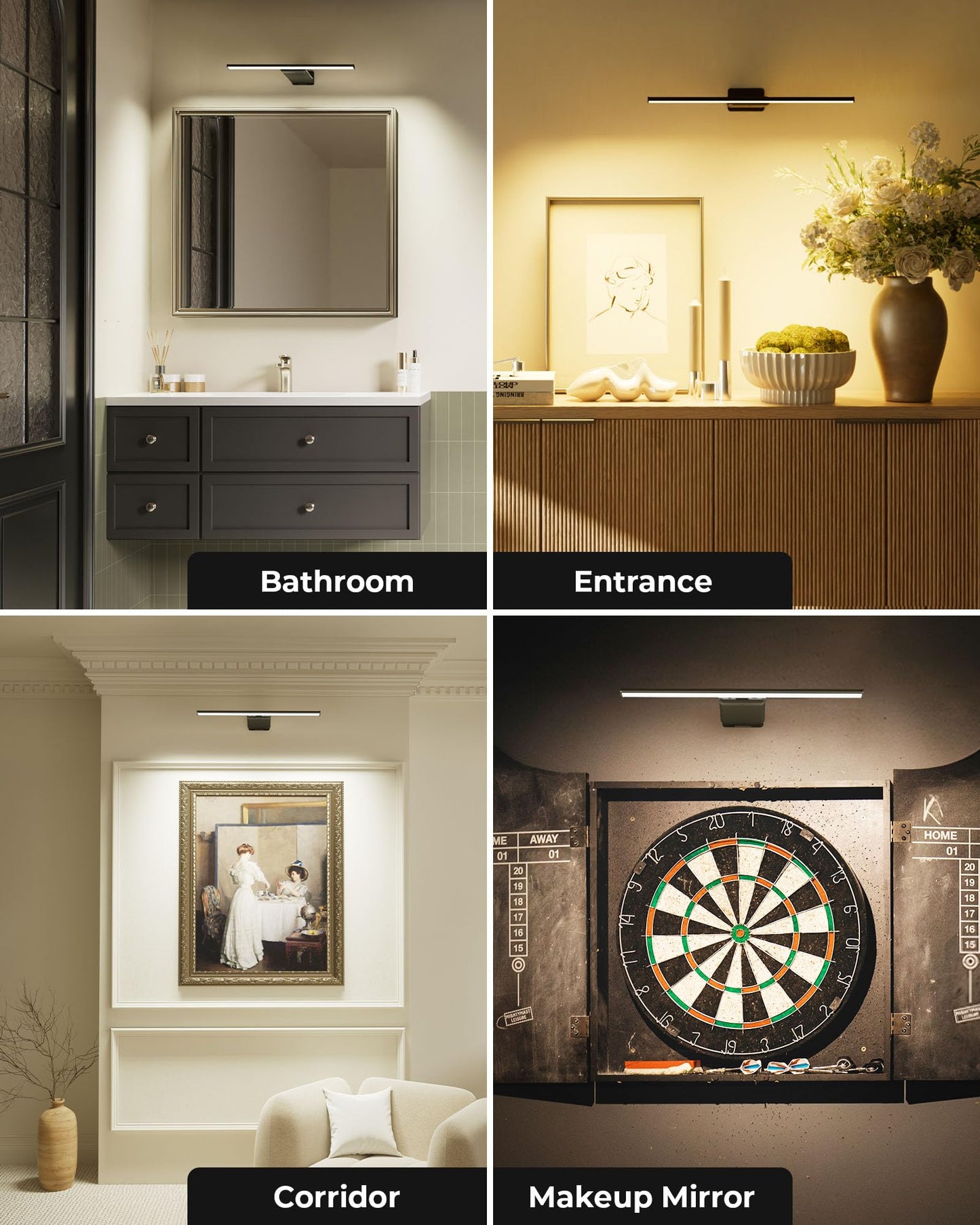 2 Pack Picture Light for Wall Rechargeable Art Light with Remote, 3 Colors & 5 Brightness Levels, 12000mAh Battery Operated Lights for Pictures,Painting,Gallery, Bedroom, Hallway, Frame, Living Room