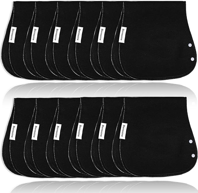 Baby Burp Cloths & Baby Bibs 2-in-1 Design Large Size 3 Layers Thicken Cotton Super Absorbent and Soft Baby Spit Up Burping Rags Baby Burp Cloth Set for Boys and Girls Solid 12 Pack