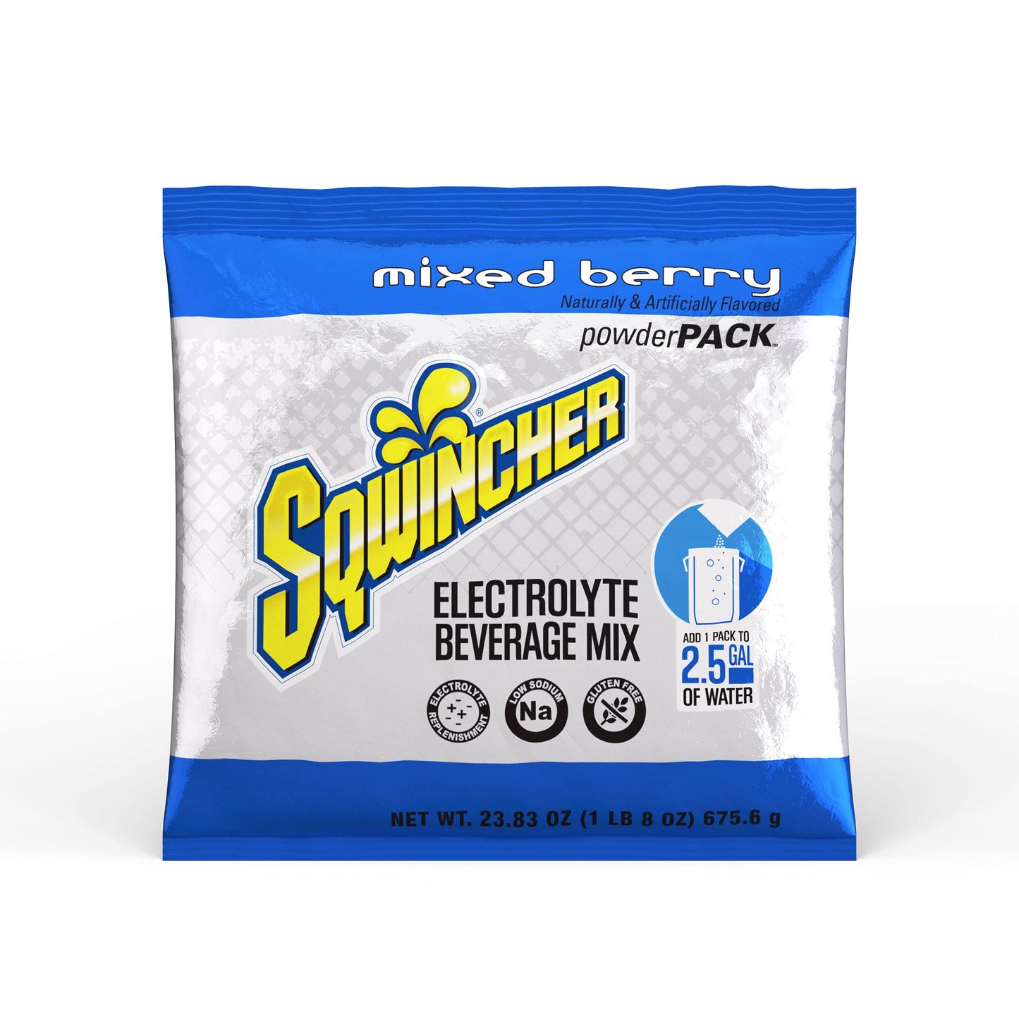 Sqwincher Powder Pack | Mixed Berry Flavored | Low Calorie | Low Sodium | Electrolyte Replenishment Hydration Drink Mix | Just A