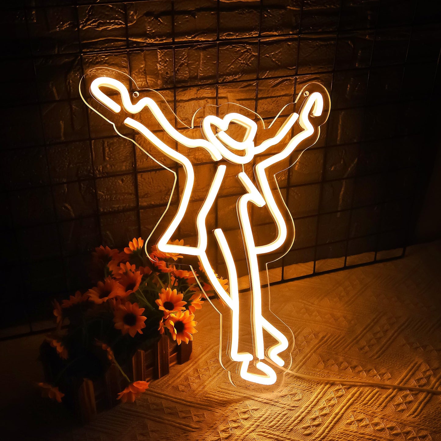 Dance Neon Sign For Wall Decor Michael Dance Neon Light For Man Cave Bar Party Game Room Mj Led Light Up Sigh For Men Wall Art Birthday Gift(Zkxd268)