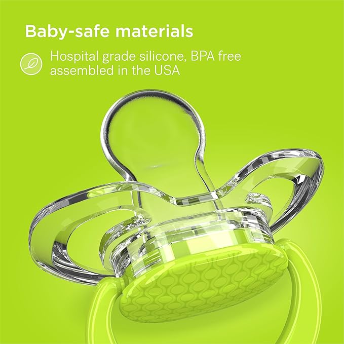 Smilo Baby Pacifier with Orthodontic Design for Healthy Dental Development - Stage 1 for Babies 0-3 Months - Pack of 3X 100% Silicone Newborn Pacifiers BPA Free - Plum Purple