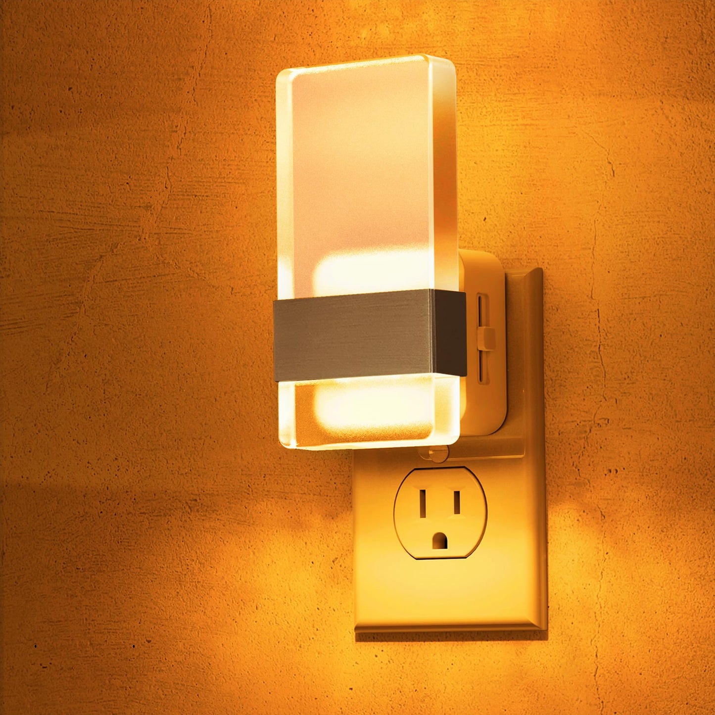 L Lohas Led Night Light  Amber Night Lights Plug Into Wall  Dusk-To-Dawn Sensor Decorative Night Light  0-100Lm Dimmable Nightlights  Wall Sconce-Style Acrylic Nitelight For Bathroom  Hallway Gift