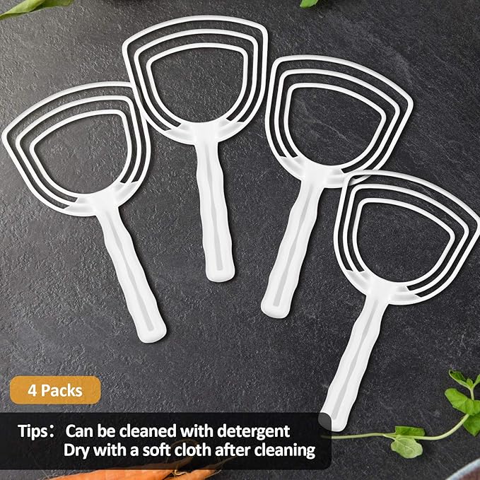 Mudder 8 Pcs Bone Dust Scraper Fish Scale Remover Butcher Plastic White Fish Descaler Meat Scraper Cleaning Tools for Kitchen Restaurant Catering Table