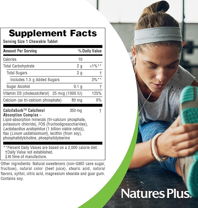 NaturesPlus Vitamin D3 (1000 IU) - 90 Chewable Tablets, Maui Berry Burst Flavor - Vegetarian, Gluten Free - 90 Servings