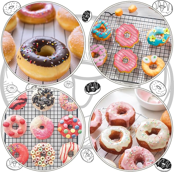 2PCS Donut Pan Carbon Steel 6-Cavity Donut Pan for Baking Doughnut Nonstick & Easy Clean & Dishwasher Safe Donut Mold for Cake, Dessert & Bagel (Champagne Gold)