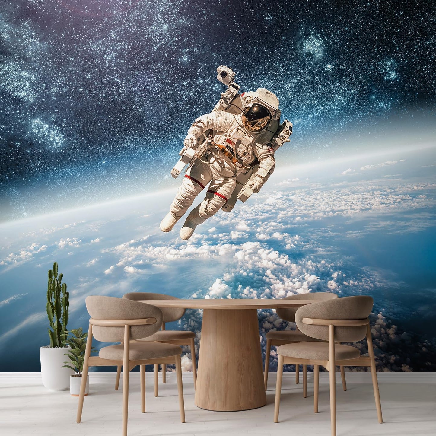 wall26 an Astronaut Floating About Planet EarthWall Mural, Removable Sticker, Home Decor - 120x120 inches