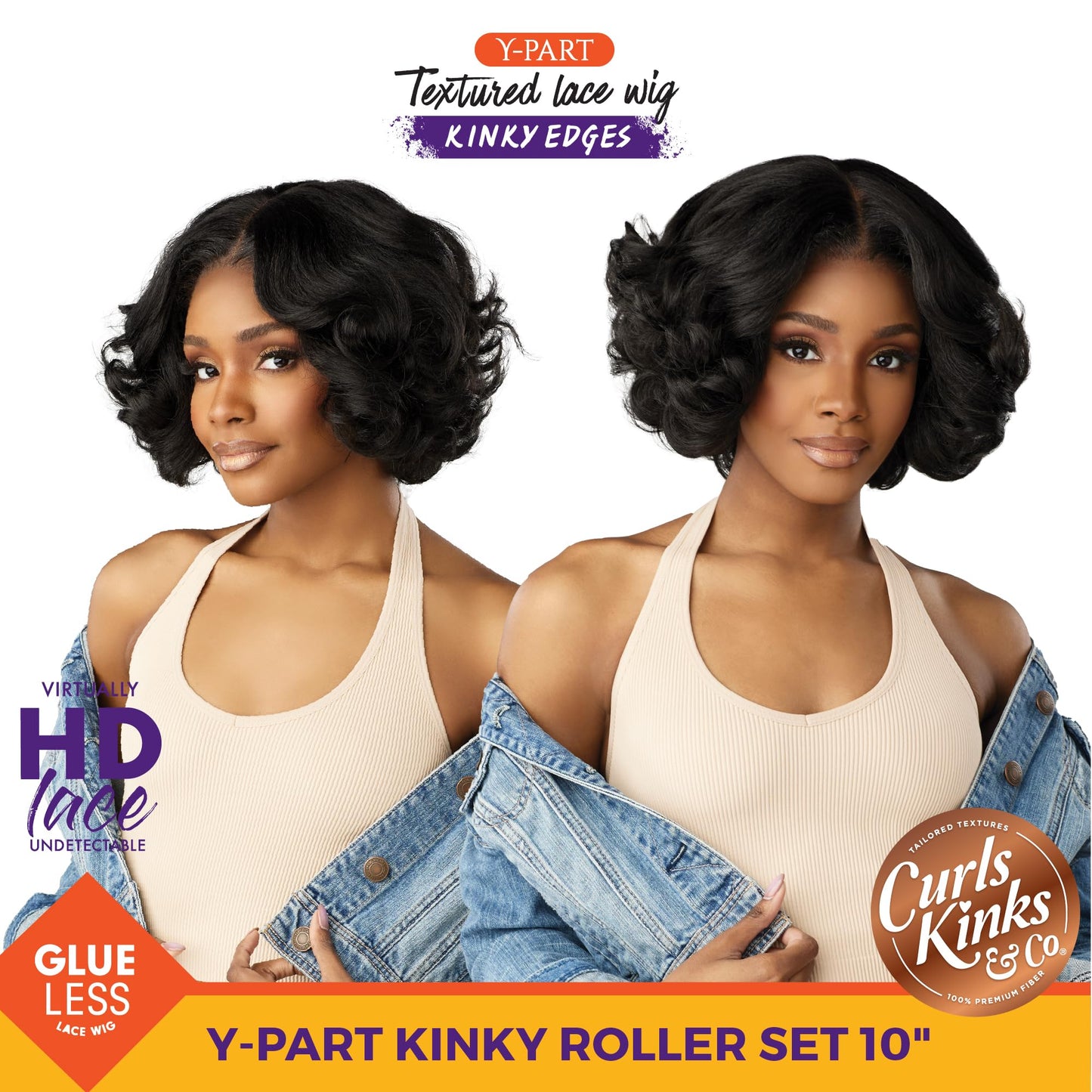 Sensationnel Curls Kinksandco Kinkyedges Wig - Kinky Roller Set 10 Inch Y Part Lace Natural Kinkytexture Edged Hairline for Natu