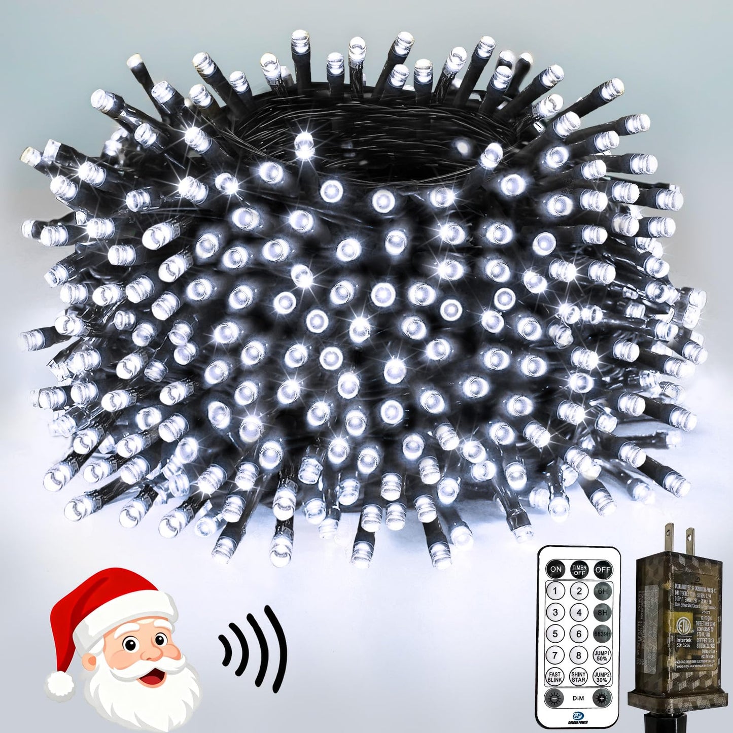 Voice Controlled Christmas Lights With Remote  132 Ft 400 Led String Lights Indoor Outdoor With 12 Modes 3 Timers  Dimmable Twinkle Light Plug In Waterproof For Xmas Tree Party Decor  Cool White