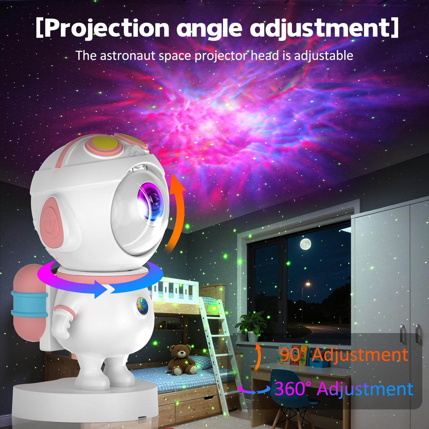Apollo Star Galaxy Projector Night Light With 16 Light Effects  Nebula Ceiling Led Lamp For Bedroom And Room Decor  For Parties&Christmas &Birthday& Kids Gifts (Pink)