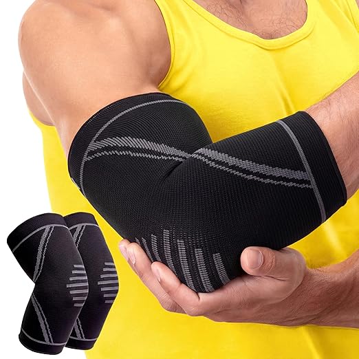 PhysFlex Elbow Brace 2 Pack for Tennis & Golfer's Elbow Pain Relief - Elbow Compression Sleeve for Weightlifting, Workout,...