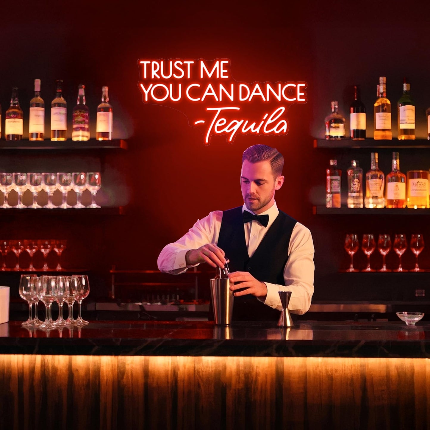 Kavaas Trust Me You Can Dance - spirit-inspired flavor Neon Sign  Neon Bar Signs For Home Bar Decor  Man Cave Pub Party - Best Gifts For spirit-inspired flavor Lover  Husband  Father  Birthday  Christmas