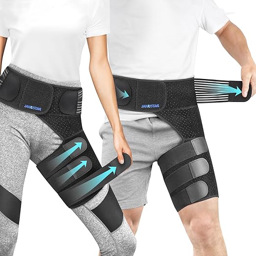Janustar Sciatica Pain Relief Devices, Hip Brace for Women Men, Thigh, Groin, Hamstring Compression Sleeve