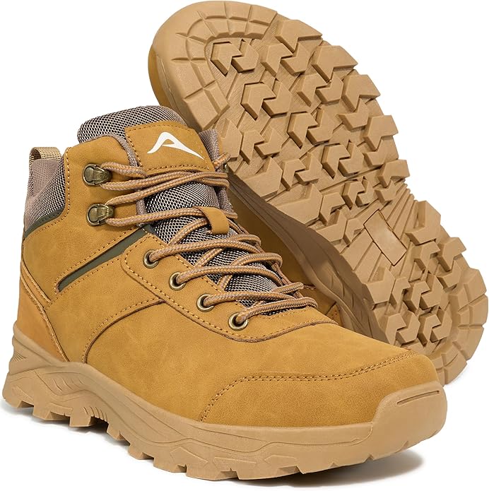 HARENCE Men's Waterproof Hiking Boots Lightweight Slip-Resistant Ankle Support for Trekking Walking
