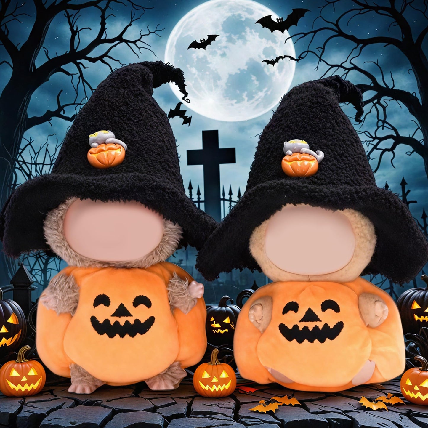 LUFZFEU 2025 New Halloween Doll Clothes, 2-Piece Clothes Outfit for Doll, Hat and Halloween Pumpkin Clothes Stylish Outfit for Spooky Costume Girls Boys Collectors (Pumpkin)