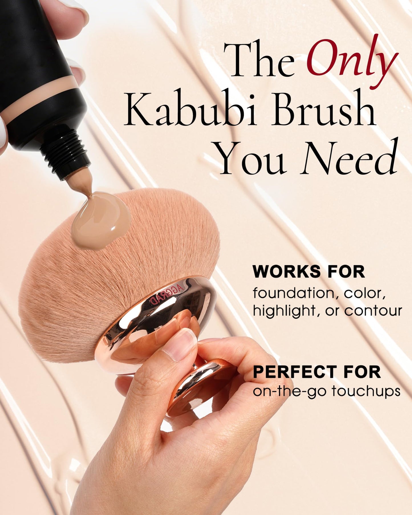 Upgraded Blend & Blur Body Makeup Brush for Self Tanner Tanning Lotion Sunscreen Applicator for Back Leg Makeup, Kabuki Foundati