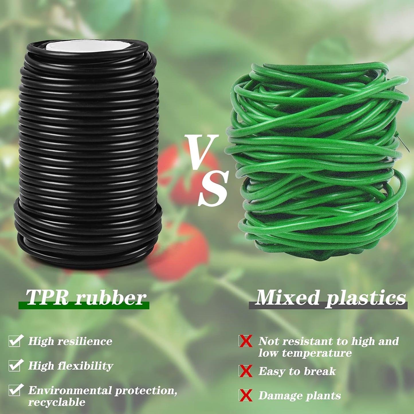 Decoroca Soft Plant Ties for Support - 65.6' Reusable Waterproof Plant Wire, Garden Twist, Office Organization and Decoration Binding（1pc/Black）