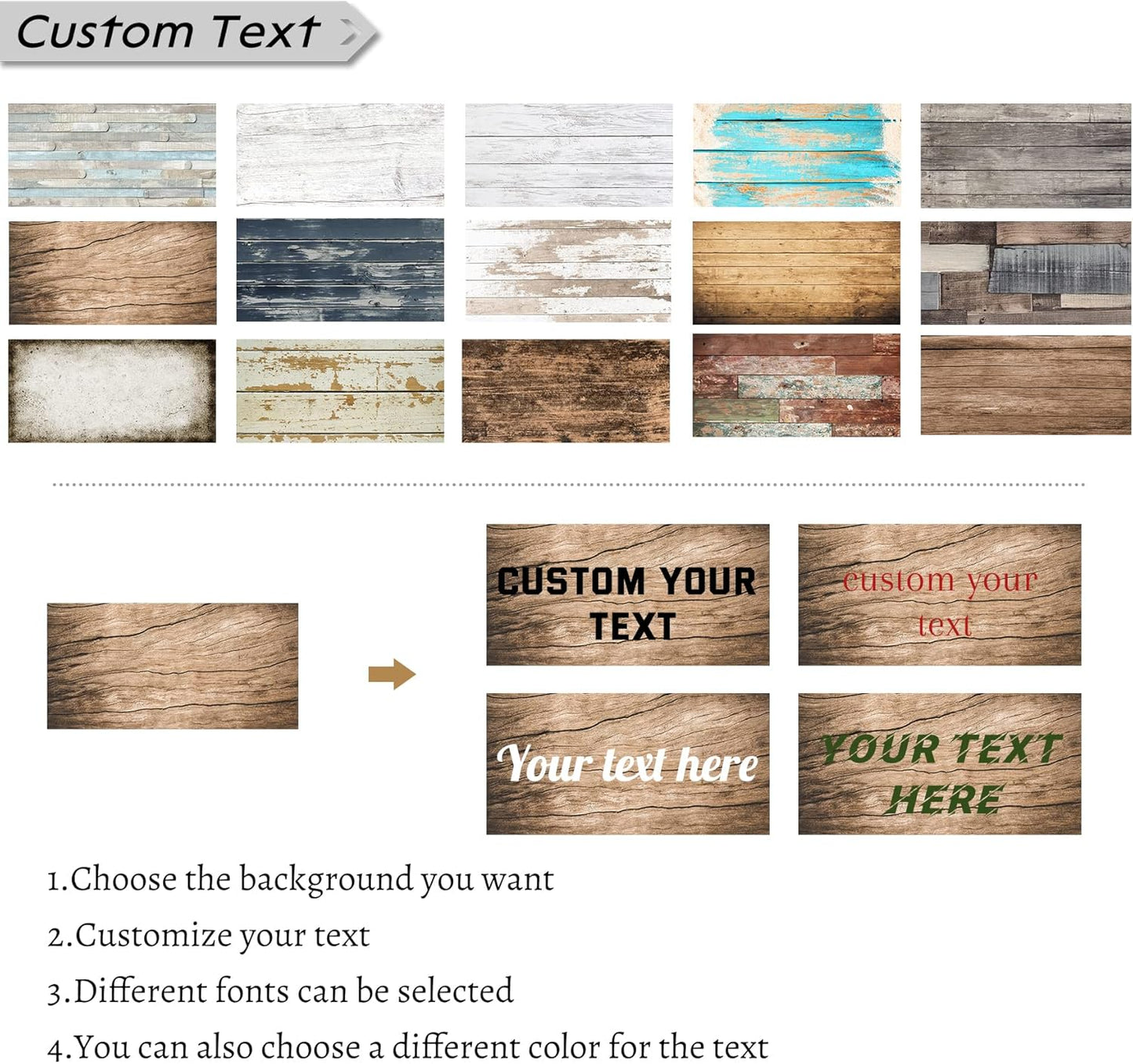 LZIMU Custom Text Signs Wall Decor Personalized Canvas Quote Family Sign Wall Art Wood Background Rustic Farmhouse Decor Framed (4"x12")