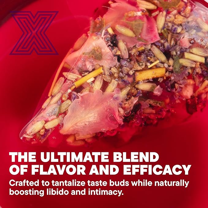 Libido Booster for Women – Sugar Free & Gluten Free with Horny Goat Weed, Fenugreek, Butterfly Pea Flower, and Hibiscus – Fast-Acting Aphrodisiac Tea Libido Booster for Women & Men