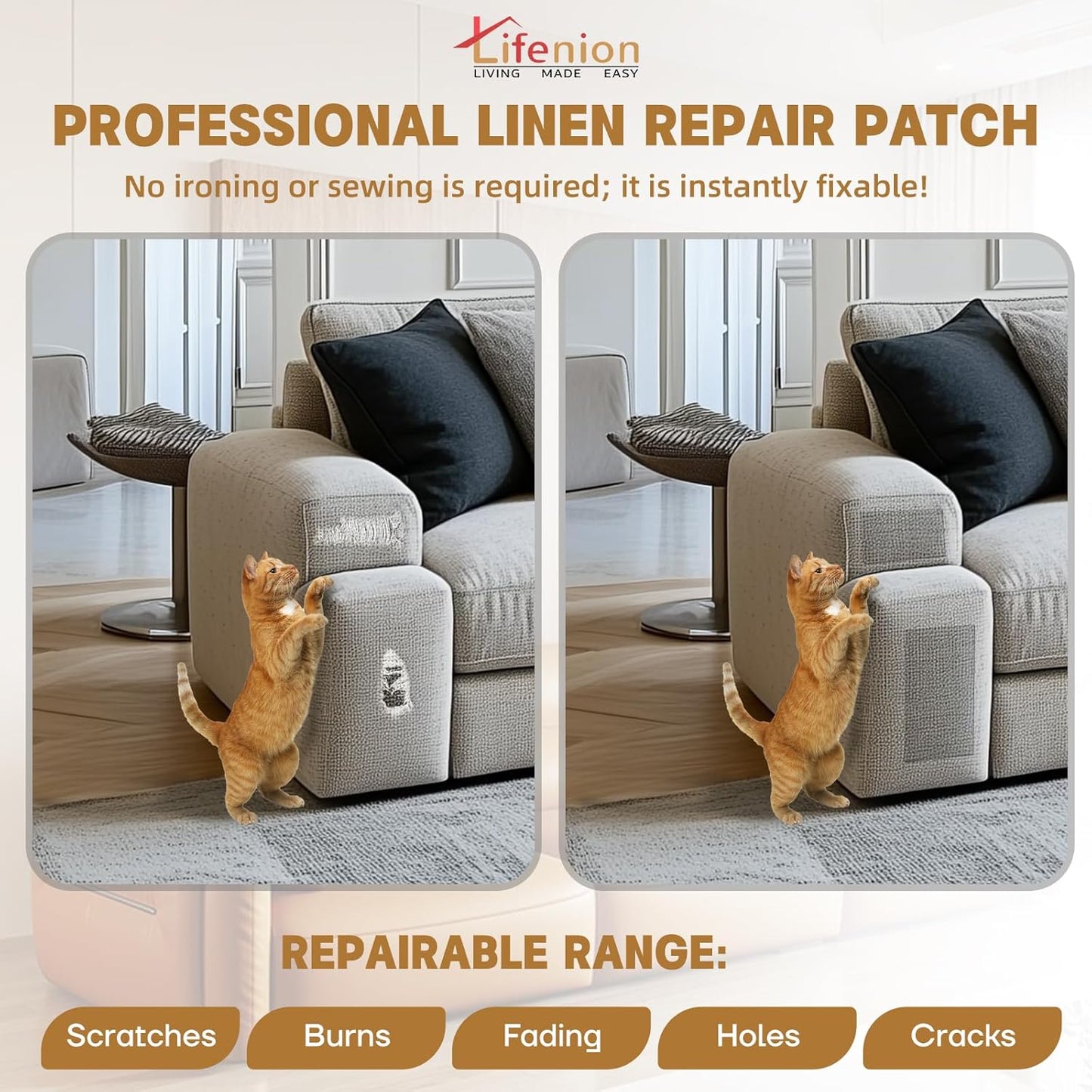 Fabric Repair Patches, 17X79 inch Linen Self-Adhesive Fabric Repair Tape, Strong Sticky Linen Patch for Sofas, Tote Bags, Clothing, Car Seats, Furniture（Dark Blue, 17X79 inch）