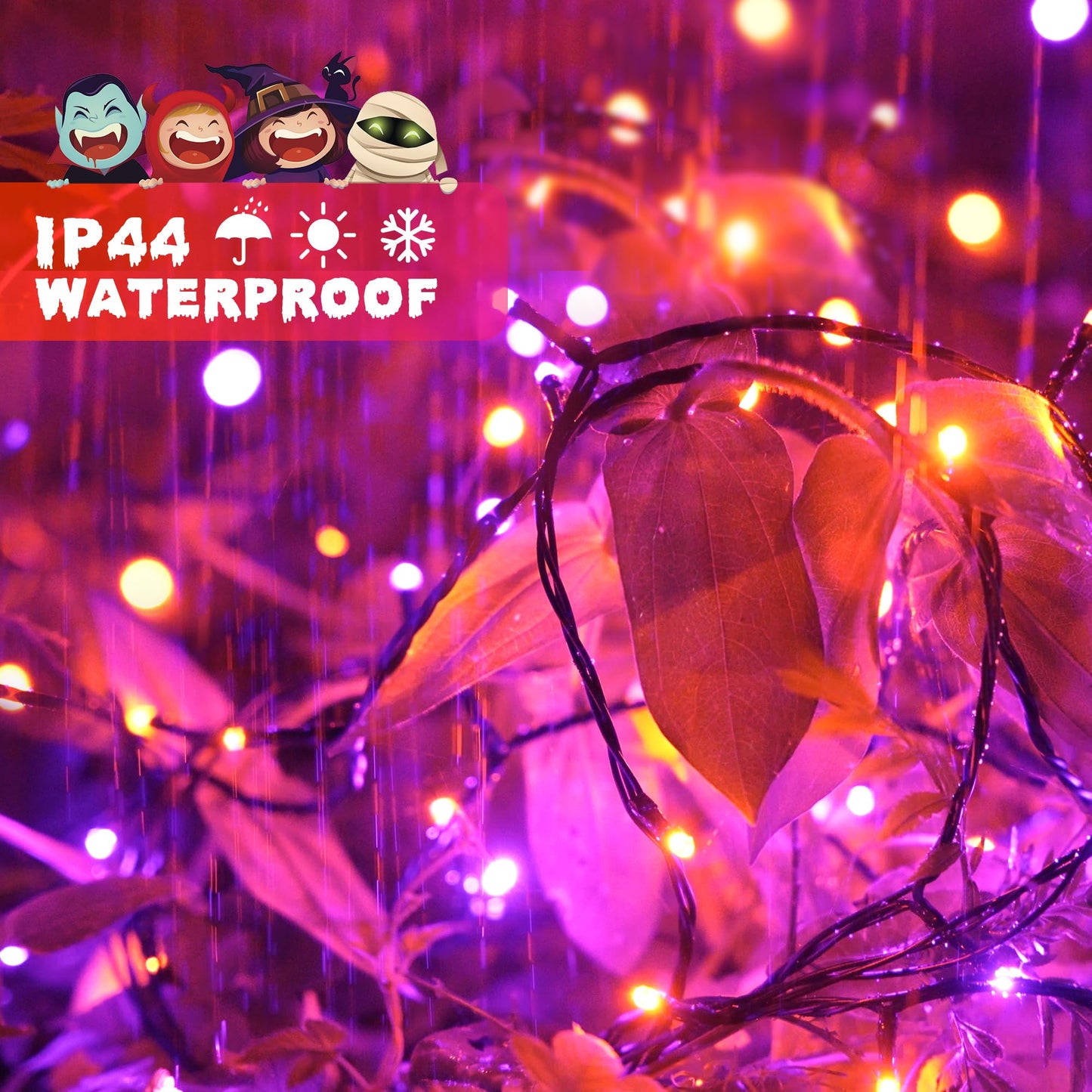 JMEXSUSS 250 LED Christmas String Lights, 91.5ft, Red & White, Waterproof, 8 Modes, Model EXS-S-0250, Indoor/Outdoor Decoration
