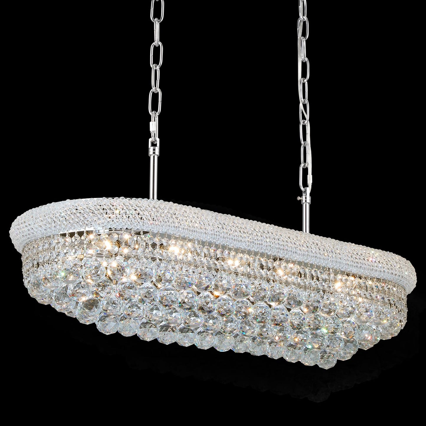 Gifarich Crystal Chandeliers For Dining Room Light Fixtures Over Table  Modern Crystal Chandeliers For Kitchen Lsland  11 Lights Empire Style Chrome stylish Lighting Fixtures For Living Room Bar