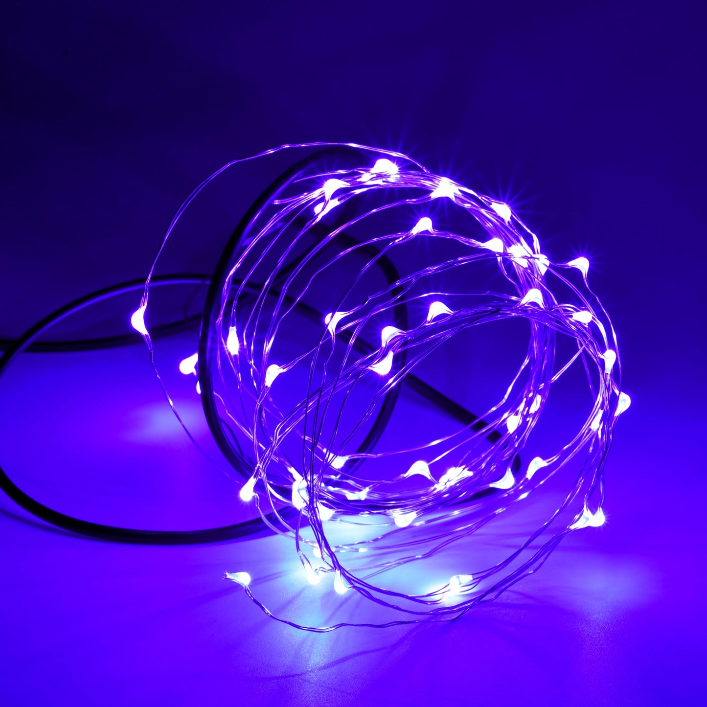 Karlling Usb Plug In Led Fairy Lights 2 Packs Of 50 Led Bulbs 16 Ft Silver Wire Waterproof Starry String Lights For Bedroom Patio Garden Party Wedding Commercial Lighting (Purple)