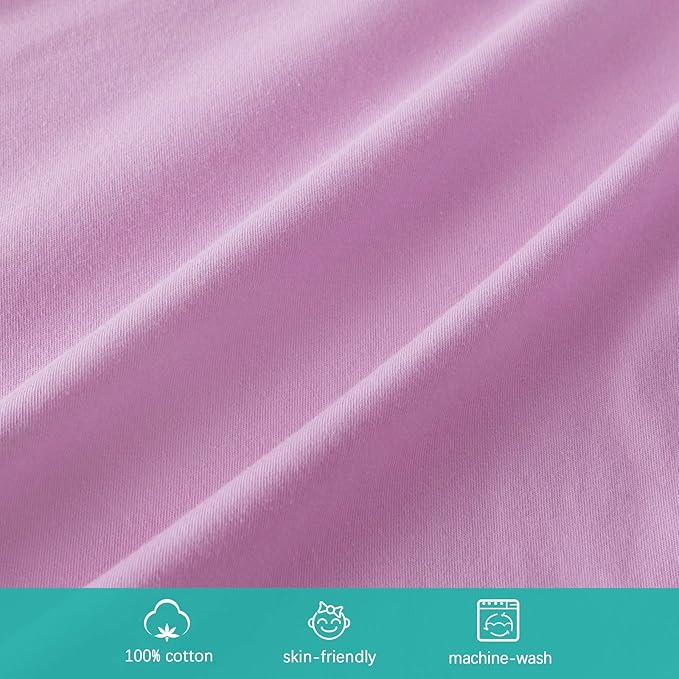 Bassinet Sheets Fit for Pamo Babe, AMKE Baby Bassinet and Maydolly Baby Bedside Bassinet,100% Cotton, 2 Pack, Ultra Soft Bassinet Sheet, Pink and Violet