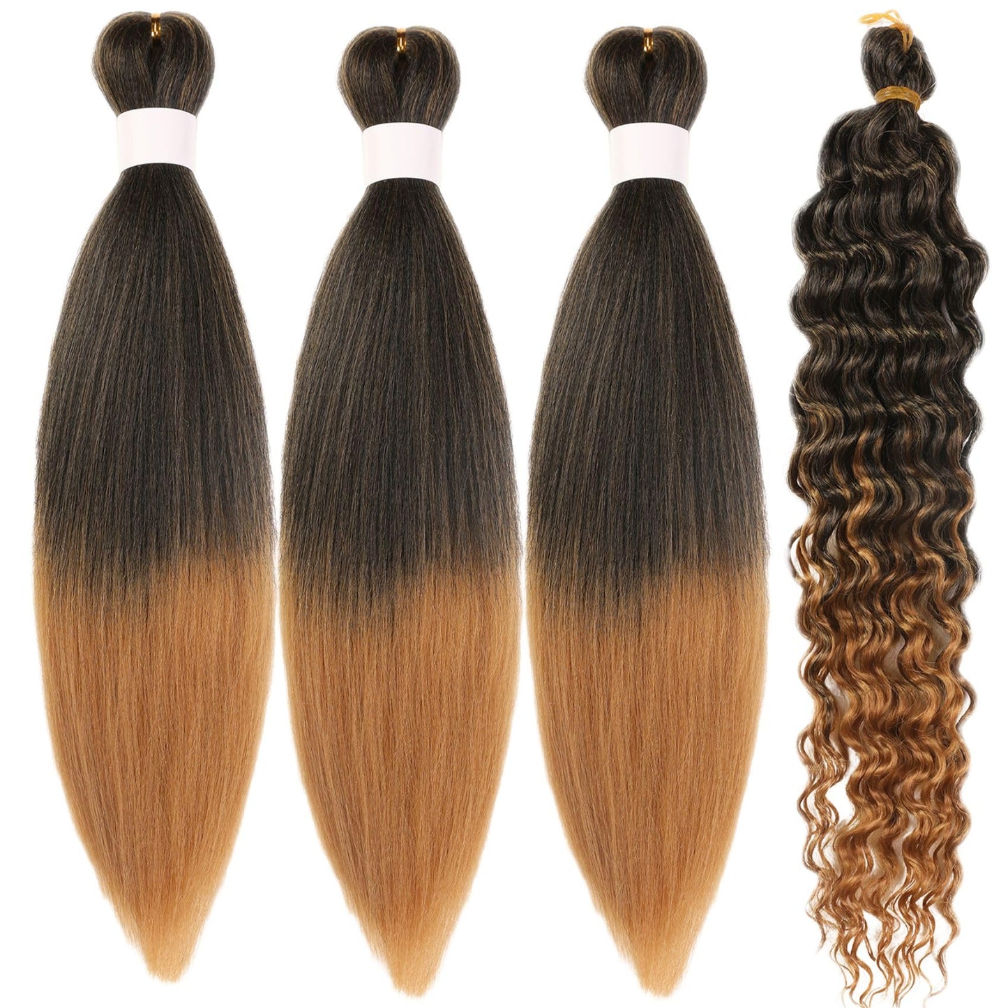 Honey Blonde Ombre Braiding Hair Pre stretched for Bob Boho Braids Pre stretched Boho Braiding Hair