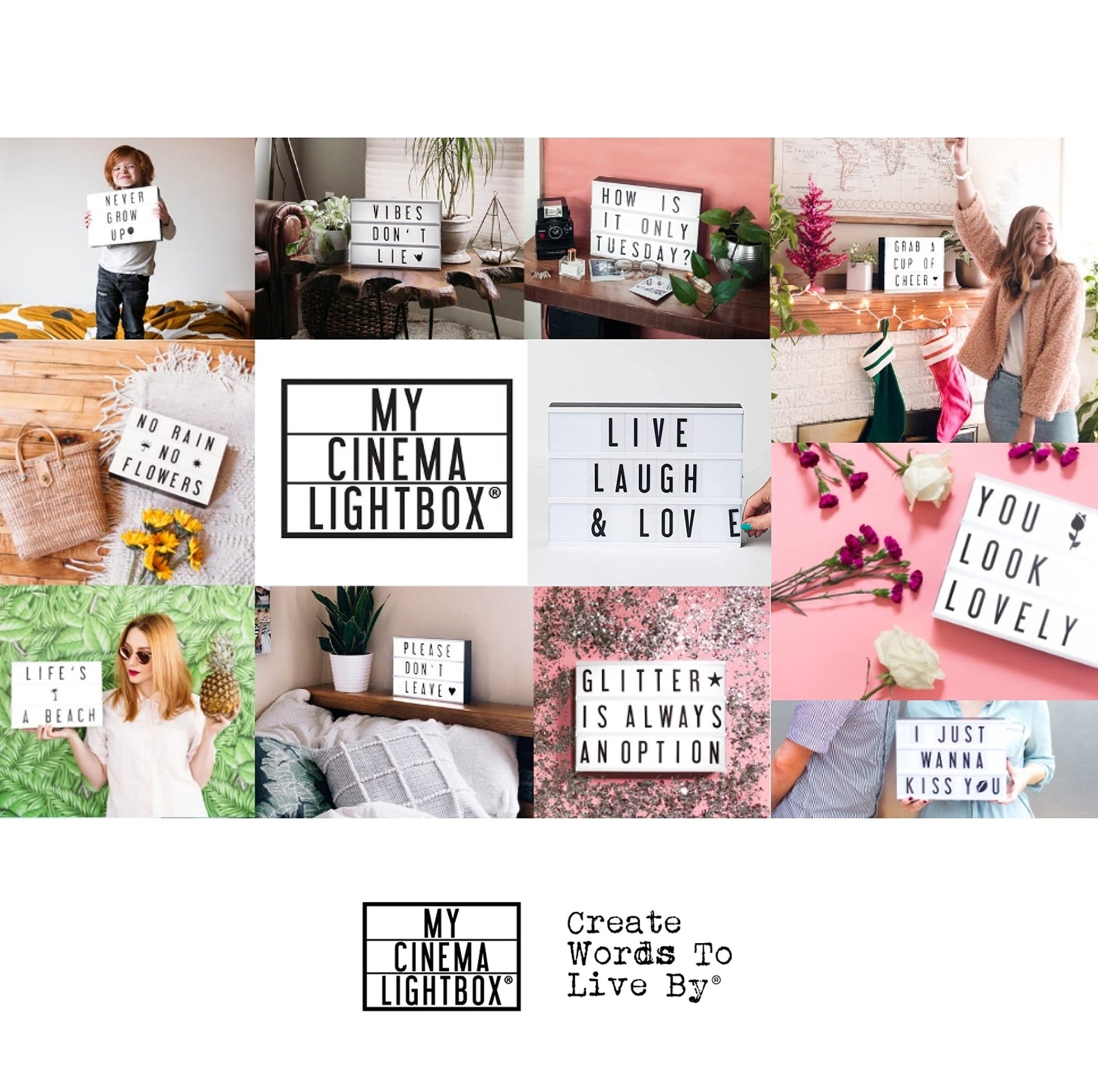 My Cinema Lightbox - 30x23cm Light Box with 100 Letters and Numbers - Personalised Light Box Sign