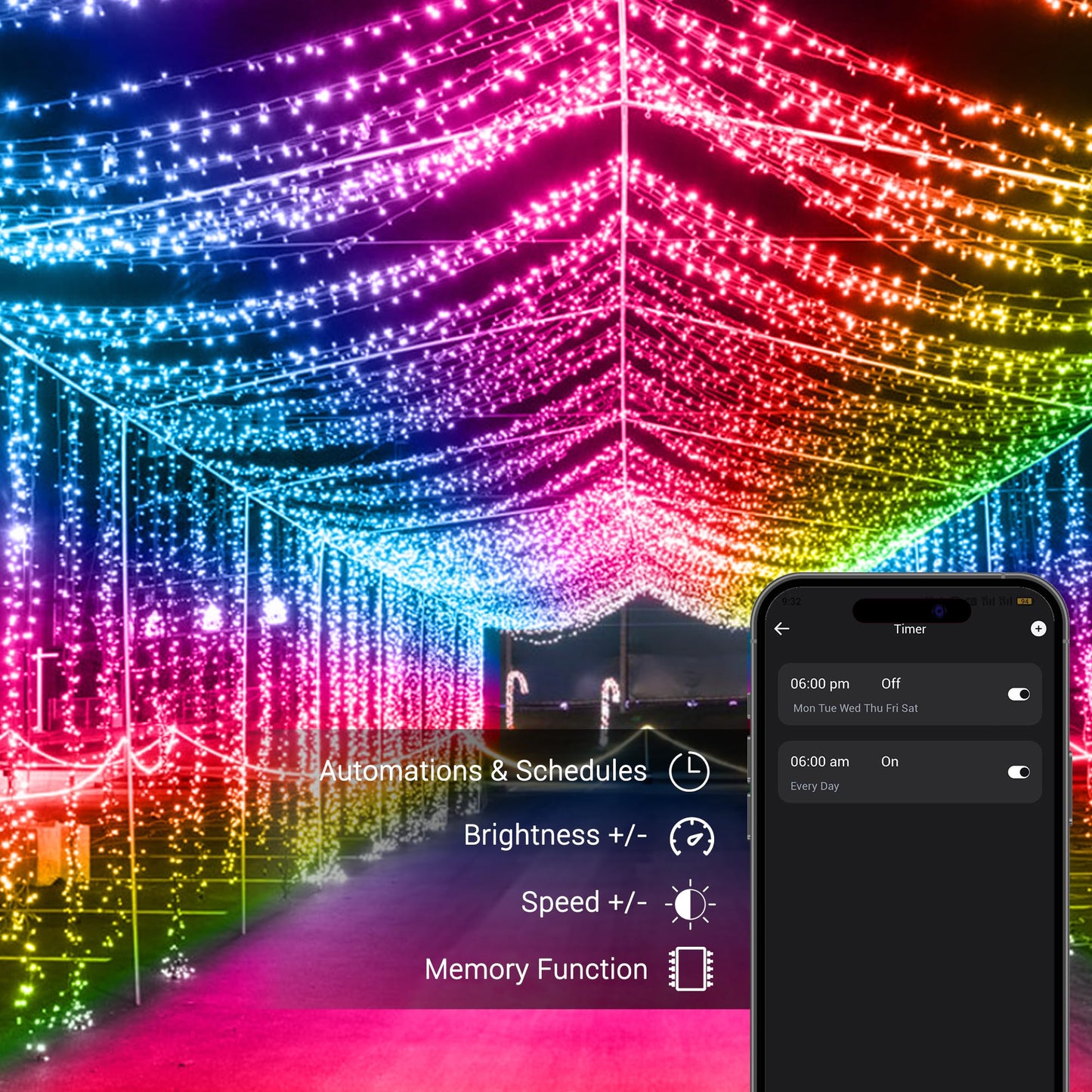 Brizled Pro Smart Christmas Lights, 200 Led Rgb Color Changing, 66Ft App Controlled, Works With Alexa & Google Home