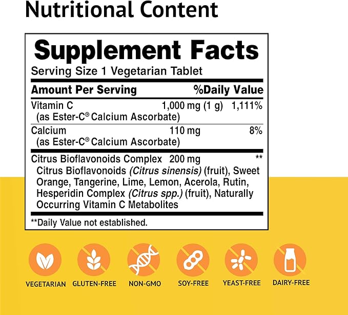 American Health Ester-C with Citrus Bioflavonoids, 1000 mg, Tablet, 120 Count