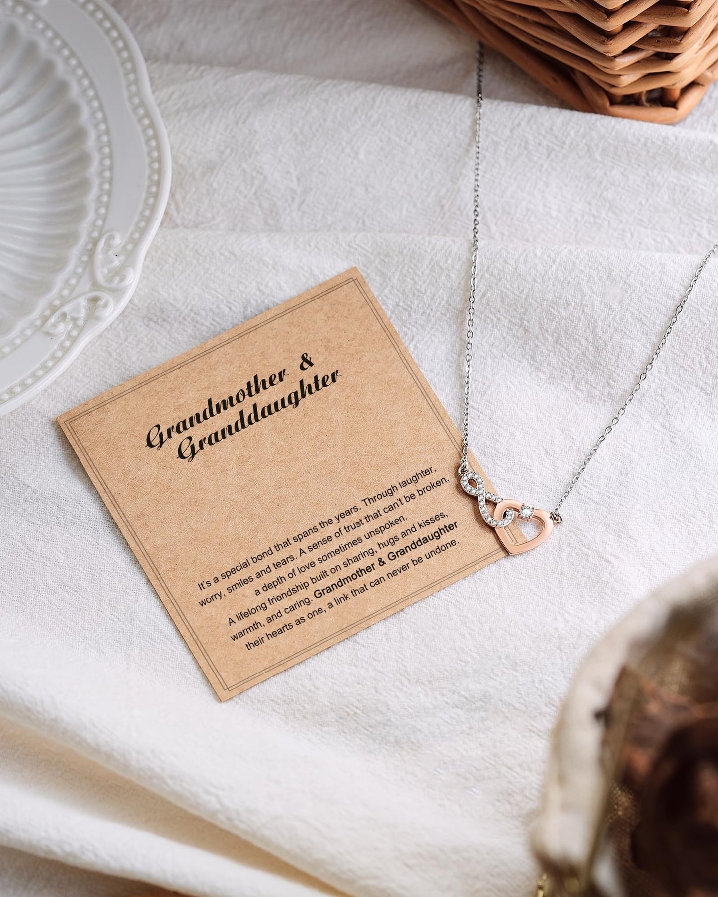 Shonyin Grandma Granddaughter Necklace Valentines Day Gifts for Grandma Granddaughter Mothers Day Gifts from Granddaughter Chris