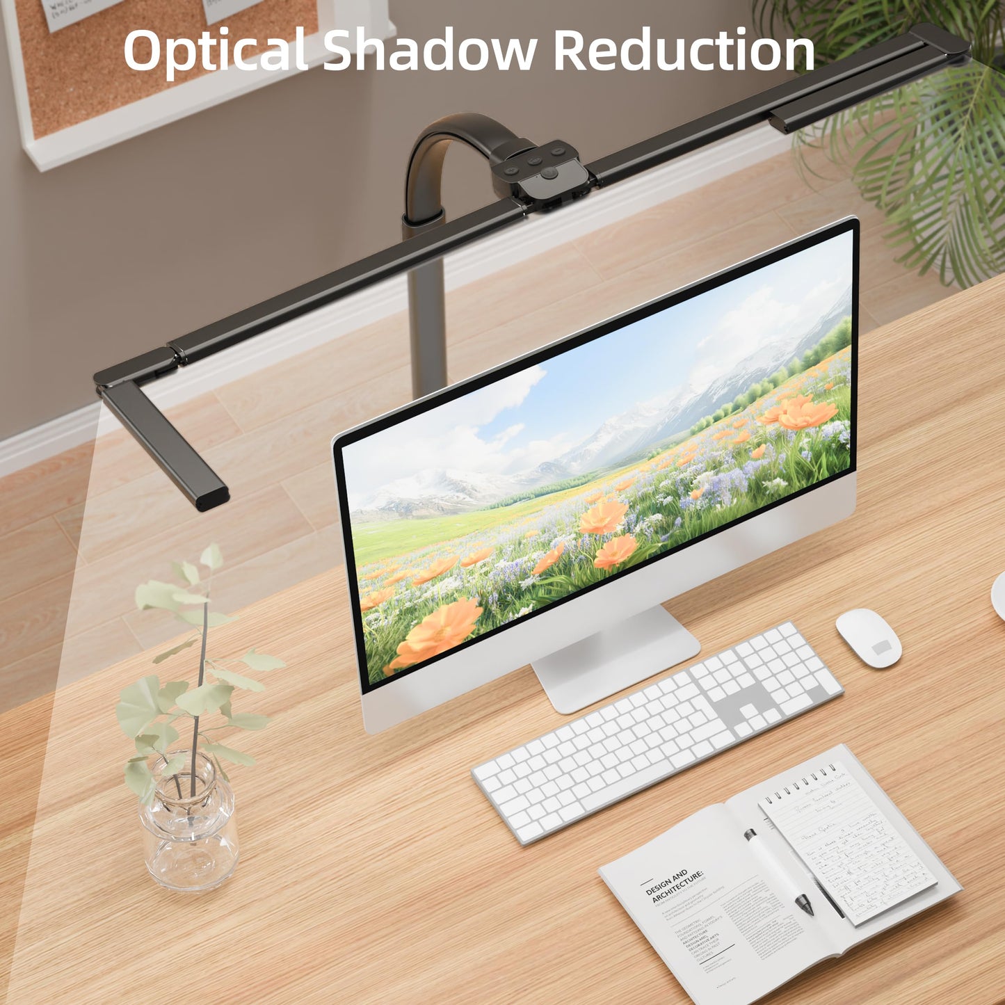 Cjjfaca Office Home Desk Lamp 24W Super Bright Eye-Care Desk Lamp Adjustable Gooseneck Office Led Task Light With Soft Non-Glare Lighting Suitable For Studying Reading (Black)