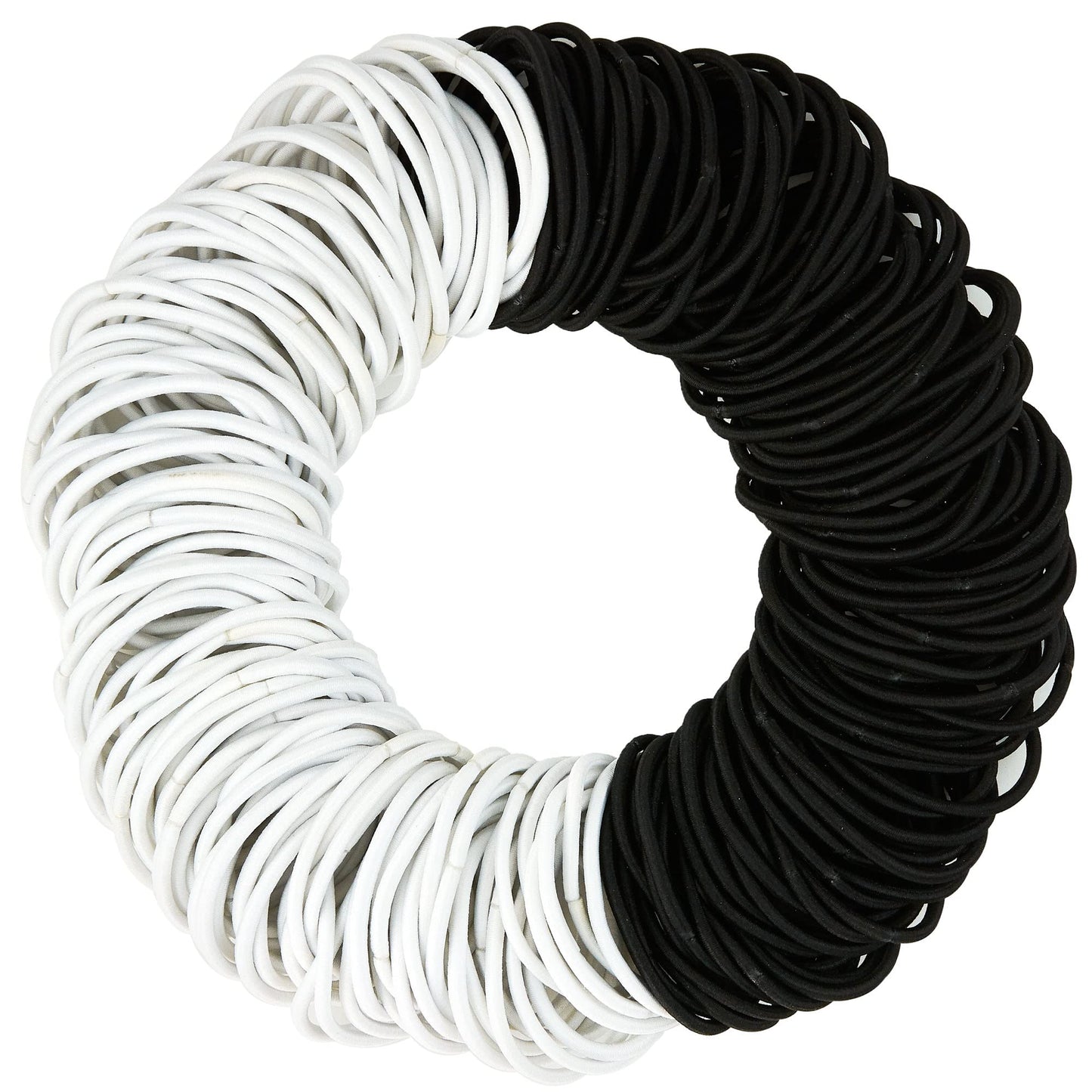 Expressions 216-Piece Hair Ties, 4mm Elastics Black & White Value Pack, No Metal Durable Ponytail Holders for Women, Suitable fo