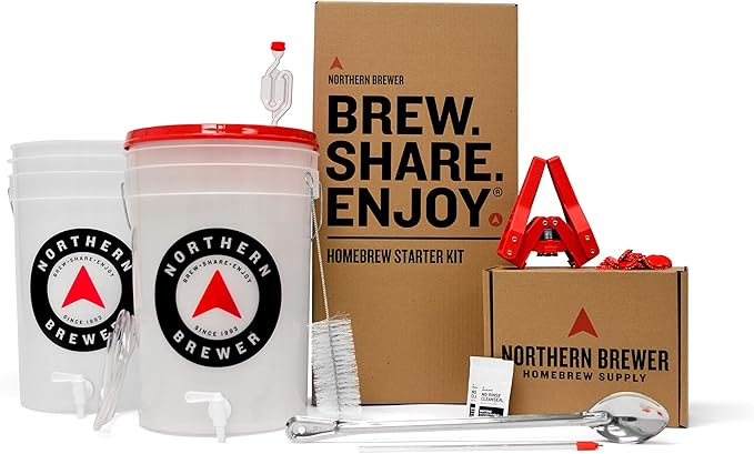 Northern Brewer - Brew. Share. Enjoy. HomeBrewing Starter Set, Equipment and Recipe for 5 Gallon Batches (Block Party Amber with Testing Equipment)