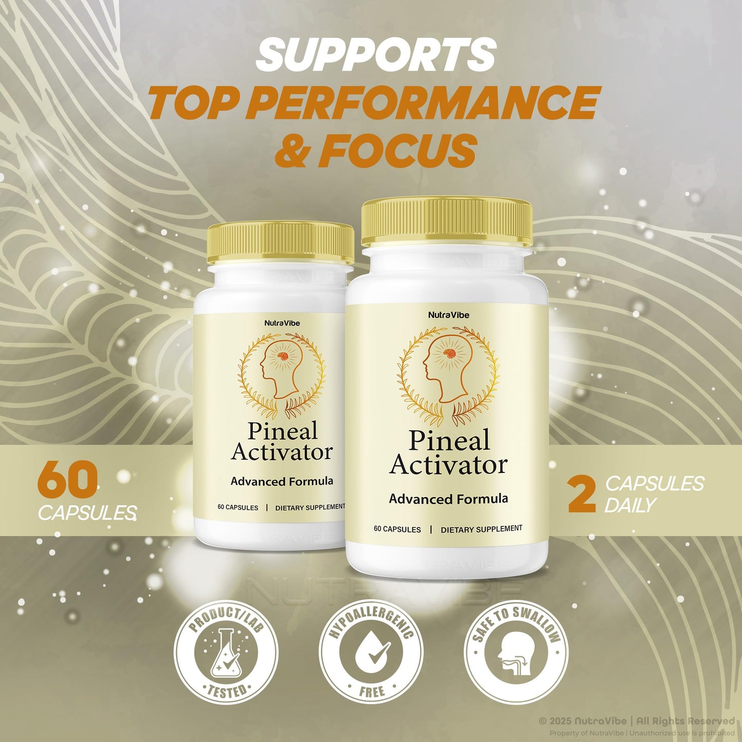 (3 Pack) Pineal Activator Capsules – Natural Pineal Gland Support for Clarity, Focus, Memory Sharpness and Restful Balance | PinealActivator Easy-to-Take Daily Pills, Original Formula (180 Capsules)