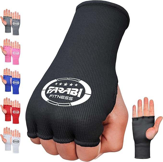 Farabi Sports Boxing Hand Wraps Half Finger Elasticated Inner Gloves for Punching Boxing Bandages for MMA, Muay Thai, Trai...